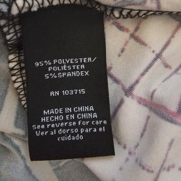 Zac and Rachel 2 X Women's Black Geo Pattern Stretch Blouse Flare Bottom - Picture 5 of 7